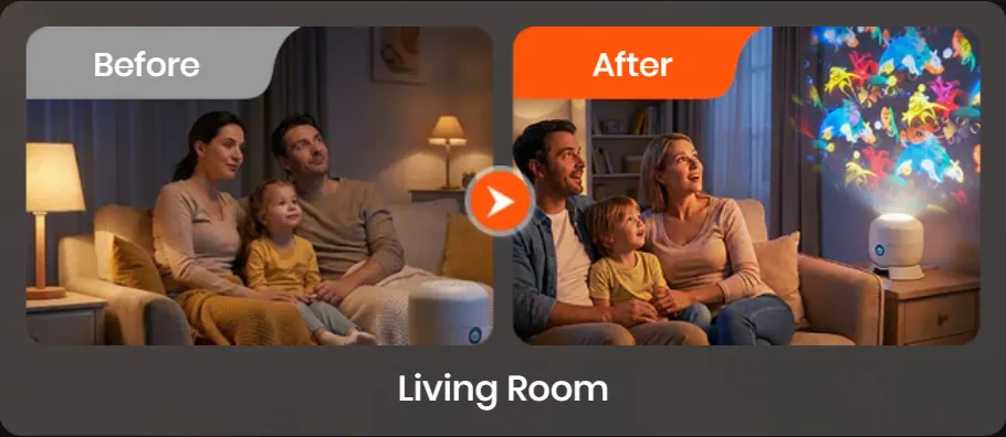 🥳 2026 HOT SALE | 50% OFF 🥳 Dynamic Rotating LED Projector Light 🌙✨