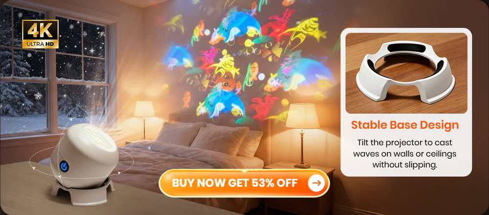 🥳 2026 HOT SALE | 50% OFF 🥳 Dynamic Rotating LED Projector Light 🌙✨