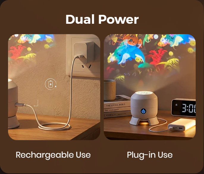 🥳 2026 HOT SALE | 50% OFF 🥳 Dynamic Rotating LED Projector Light 🌙✨