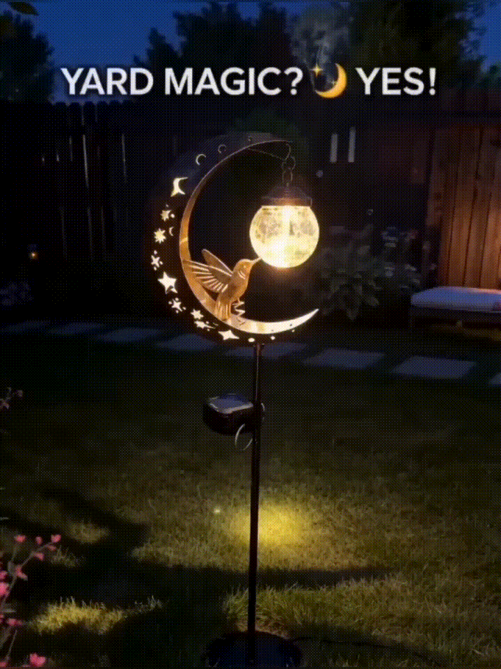 💥Last Day 50% OFF🌙✨Hummingbird Moon Solar Garden Stake Light