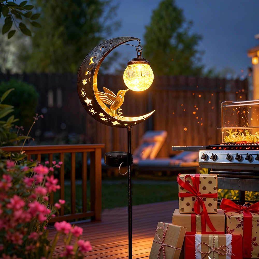 💥Last Day 50% OFF🌙✨Hummingbird Moon Solar Garden Stake Light