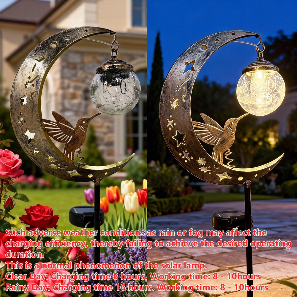 💥Last Day 50% OFF🌙✨Hummingbird Moon Solar Garden Stake Light